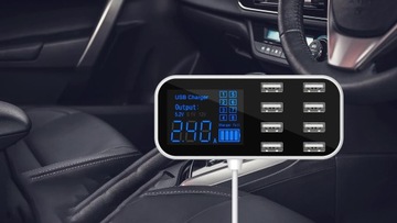 АВТОМОБИЛЬНОЕ ЗАРЯДНОЕ УСТРОЙСТВО С 8 ПОРТАМИ USB ИНТЕЛЛЕКТУАЛЬНАЯ ЗАЩИТА ЖК-ДИСПЛЕЙ