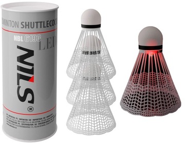 NILS Zestaw Lotek Świecących LED Do Badmintona 3 szt.