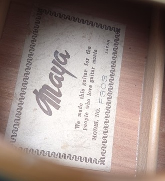 Акустическая гитара MAYA F303 JAPAN, около 1970 года, винтаж