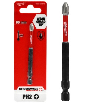 BIT UDAROWY KOŃCÓWKA IMPACT DUTY SHOCKWAVE PH2 PHILIPS 90MM MILWAUKEE