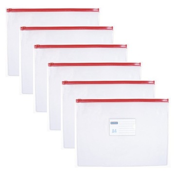 Torebka koszulka z suwakiem DONAU, PVC, A4, transparentna x 6szt