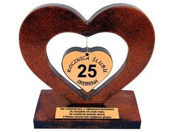 Сердце с пожеланиями на 1, 5, 10, 15, 20, 25, 30, 35, 40, 45, 50, подарок на годовщину свадьбы