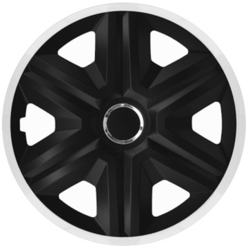Kołpaki uniwersalne czarne Fast Lux White - Black Ring 16 cali + ring