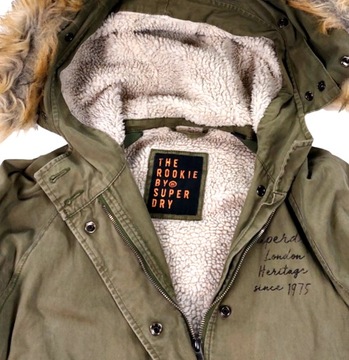 ** SUPERDRY **__L__Rewelacyjna, modna parka na kożuszku_THE ROOKIE