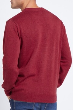 Dunnes Modny Męski Rdzawy Sweter Klasyczny Gładki Sweterek Bawełna M