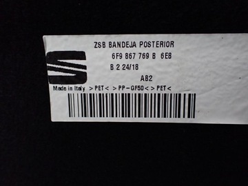 POLIČKA ZADNÍ KUFRU 6F9867769B SEAT ARONA 18R