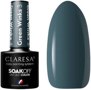 LAKIER HYBRYDOWY GREEN WINKS 3 -5g CLARESA Bezproblemowa aplikacja
