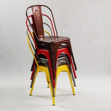 4 желтых металлических стула Paris Tolix