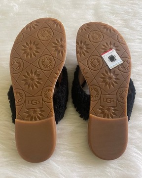 UGG japonki skóra futro czarne r. 36