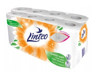 Papier toaletowy Linteo, 16 ROLEK, TRÓJWARSTWOWY