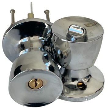 ДВЕРНАЯ РУЧКА РУЧКИ ЗАМОК С ЗАМКОМ ДВЕРНОЙ ТУАЛЕТ ВРАЩАЮЩИЙСЯ СТАЛЬ хромированный набор