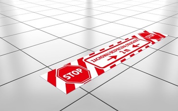 НАПОЛЬНАЯ НАКЛЕЙКА 100Х15 см СОХРАНЯЙ РАССТОЯНИЕ 2