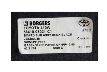 AVENSIS III T27 FACELIFT T29 KOMBI PODLAHA POLIČKA KUFRU ZADNÍ 58410-05021-C1