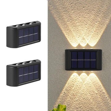 ŚCIENNA LAMPKA SOLARNA LED LAMPA NA ŚCIANĘ OGRODZENIE PŁOT 2 szt