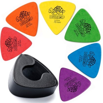 5005 Pick Holder + 6 kostek Tortex Triangle Dunlop