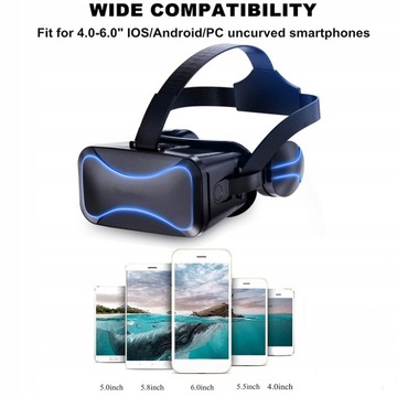 3D-очки VR + наушники + пульт дистанционного управления Bluetooth