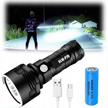Latarki XLM-P70 LED Wysokie lumenów, 30000-100000n