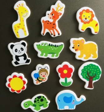 МАГНИТЫ НА ХОЛОДИЛЬНИК ЖИВОТНЫЕ ЦВЕТКИ ДЛЯ ДЕТЕЙ x12