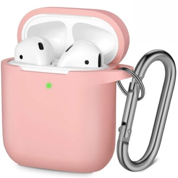 ETUI DO AIRPODS 1 2 RÓŻOWY Z KLAPKĄ HUMENN
