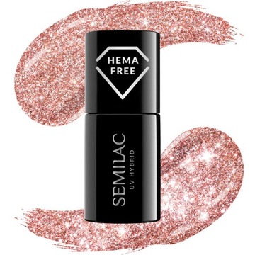 SEMILAC 458 Sparkling Rose Lakier Hybrydowy 7ml Różowy Efekt Flash