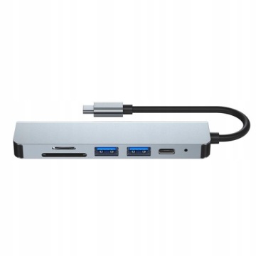 Адаптер HUB USB-A, Type-C, USB-C, HDMI, Micro SD / TF