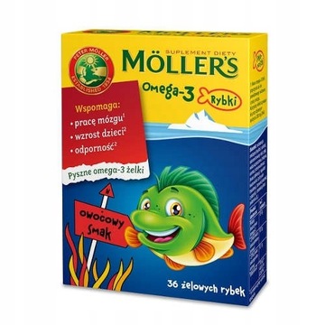 MOLLERS Omega-3 Rybki TRAN żelki dla dzieci 36 szt