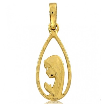 DELIKATNY MEDALIK MATKA BOSKA ŁEZKA ZŁOTO 333