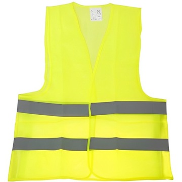 ŻÓŁTA KAMIZELKA ODBLASKOWA OSTRZEGAWCZA OCHRONNA