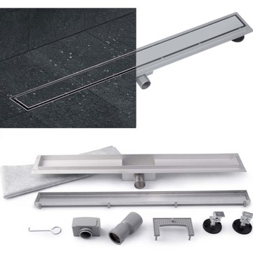 ODPŁYW LINIOWY 2W1 DŁUGOŚĆ 90 CM ELEGANCKI FUNKCJONALNY ELEMENT ŁAZIENKI