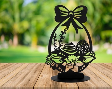 Пасхальное украшение, корзина, черный металл