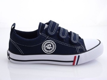 Trampki dziecięce American Club rzepy czub z gumy r.39 granat r./32-43/