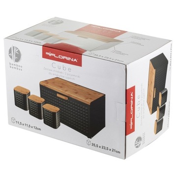 НАБОР Металлическая хлебница, большая, белый, 3 х контейнера, кофе, чай, сахар, Florina