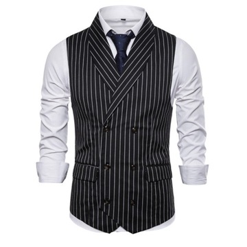 Kamizelka biznesowa w pionowe paski Fashion