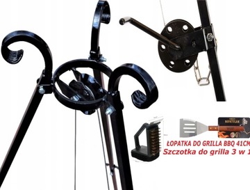 GRILL POLSKI TRÓJNÓG 180 NA OGNISKO KOŁOWROTEK