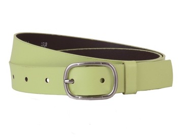 Pasek damski SKÓRZANY do spodni MIĘTOWY3cm 125 XXL