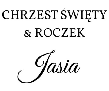naklejka Chrzest Święty Roczek Imię 75cm ścianka