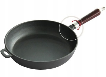 PATELNIA ŻELIWNA ODKRĘCANY UCHWYT 24cm INDUKCJA