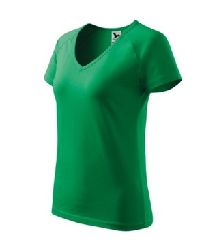 Elastyczna damska koszulka Bawełna MALFINI DREAM Slim-Fit ZIELEŃ TRAWY XS