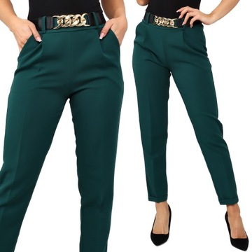 SPODNIE DAMSKIE ELEGANCKIE CYGARETKI KOBIECE MODNE 40/42 L/XL BUT ZIELONE