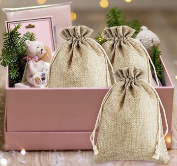 ДЖУТОВЫЕ СУМКИ ЛЬНЯНАЯ СУМКА ПОДАРОЧНАЯ 30 ШТ 10Х14СМ