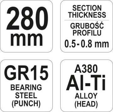 ЩИПЦЫ ДЛЯ СОЕДИНЕНИЯ ПРОФИЛЕЙ GK 280 YATO YT-51311