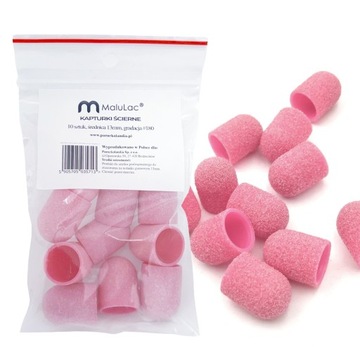 Абразивные подушечки MaluLac 10x CAPS для педикюра с резиновой основой 13 мм 180