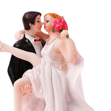 Topper na tort weselny Ciasto Top Decor Romantyczna ozdoba Posąg pary dla