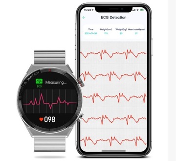 SMARTWATCH Zegarek Męski z ROZMOWAMI INDUKCJA 1.5CALA 454x454 EKG