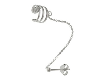 NAUSZNICA Z ŁAŃCUSZKIEM PRĘCIKI ZACISK OPONKA FAKE kn063