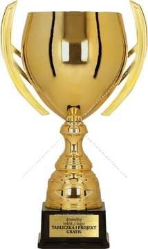 elegancki WIEEELKI złoty puchar 36 cm + grawer