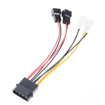 1X 4-Pin Molex do 3-pikabel Adapter kabla zasilają