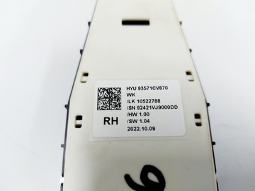 KIA EV6 23R. PANEL PŘEPÍNAČ SKEL ZRCÁTKO LEVÝ PŘEDNÍ 92421VJ9000DD