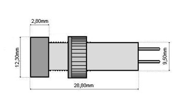 Kontrolka LED 5mm 12V DC niebieska