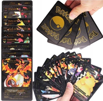 KOLEKCJONERSKIE CZARNE KARTY POKEMON FOLIA 55 SZT